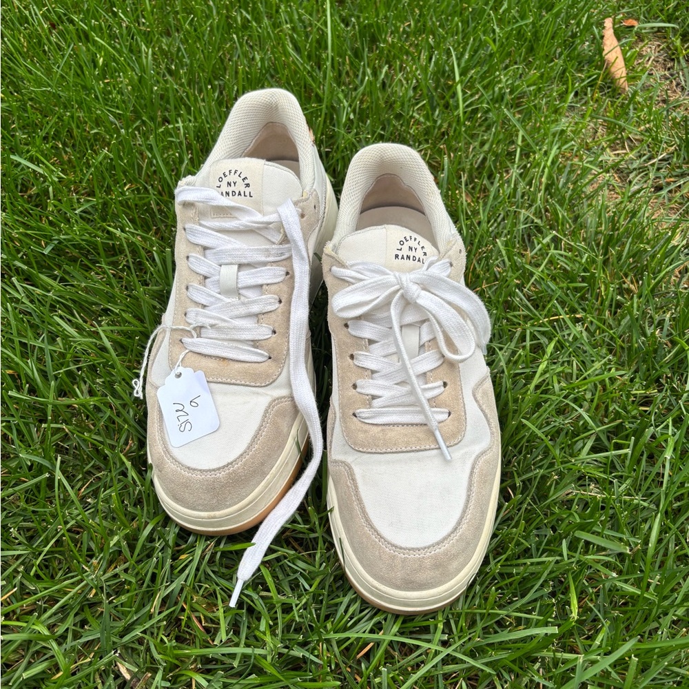 Loeffler Randall Cream and Tan Sneakers